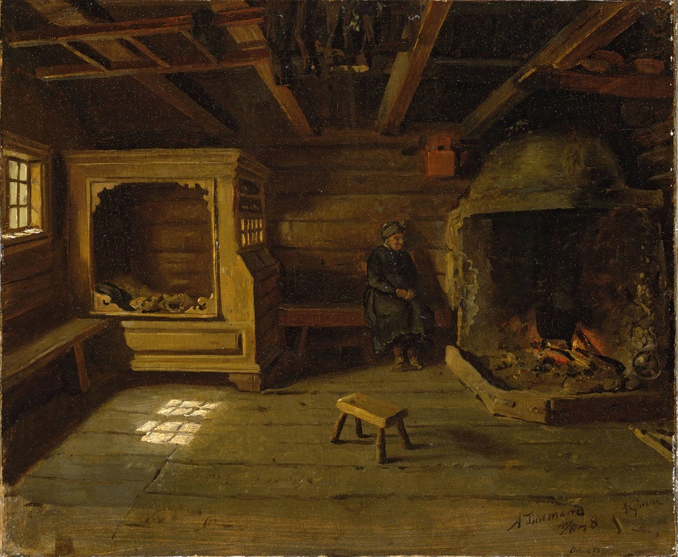 Adolph Tidemand - Farm Interior from Skjønne in Numedal