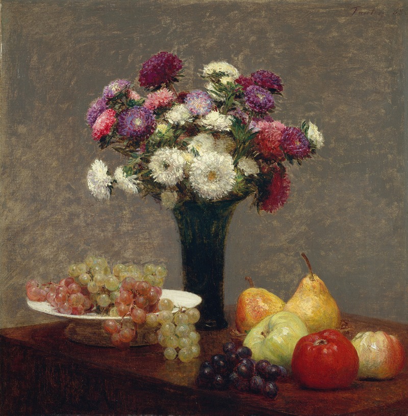 Henri Fantin-Latour - Asters and Fruit on a Table