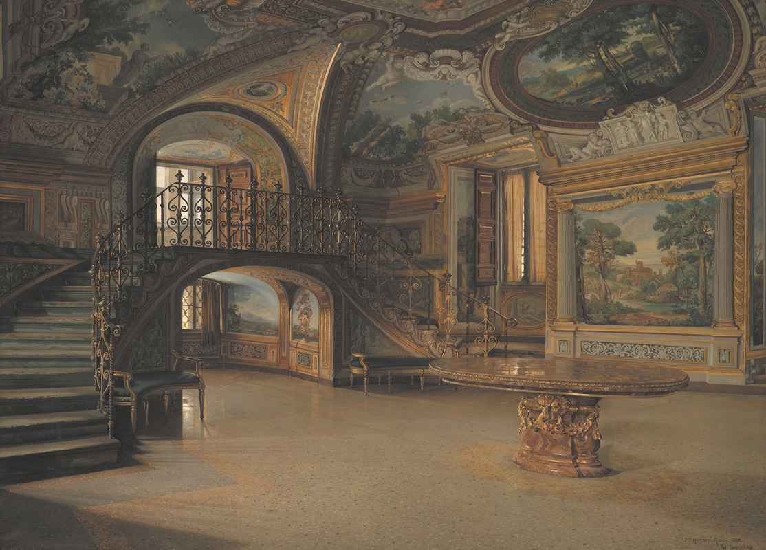 J.Th. Hansen - En sal i Palazzo Borghese