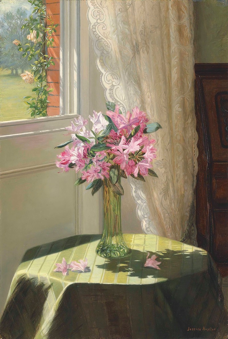Jessica Hayllar - Rhododendrons by a window