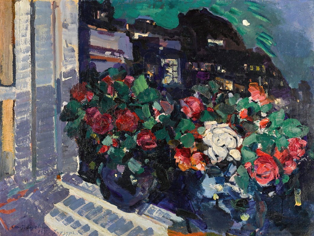 Konstantin Alexeevich Korovin - Roses on a Window Sill, Gurzuf