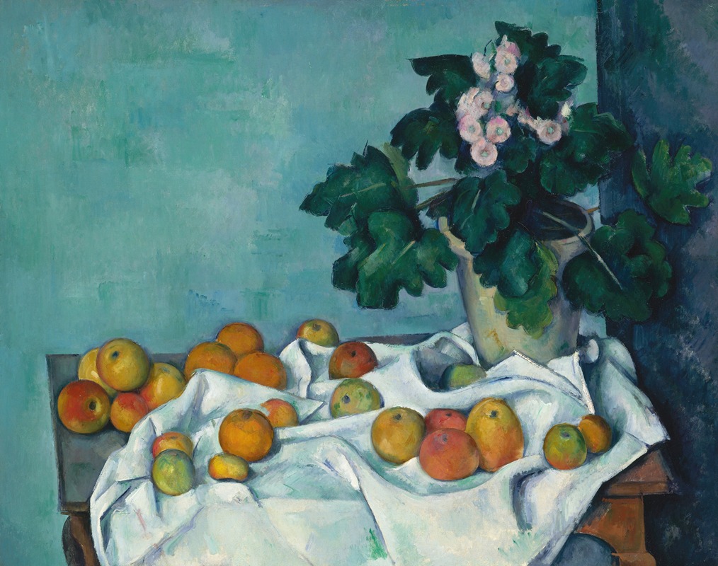 Paul Cézanne - Still Life with Apples and a Pot of Primroses