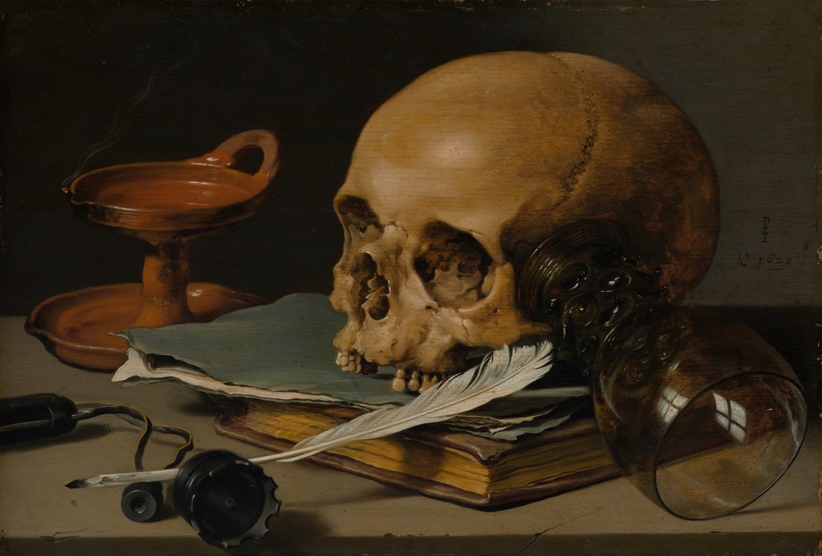 Pieter Claesz - Still Life with a Skull and a Writing Quill