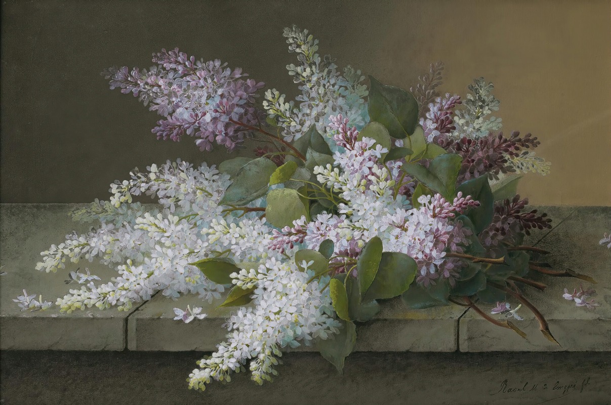 Raoul M. De Longpré - Branch of lilacs