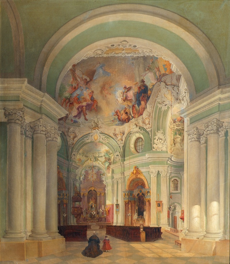 Theodor Jachimowicz - Das Innere der Piaristenkirche in Wien