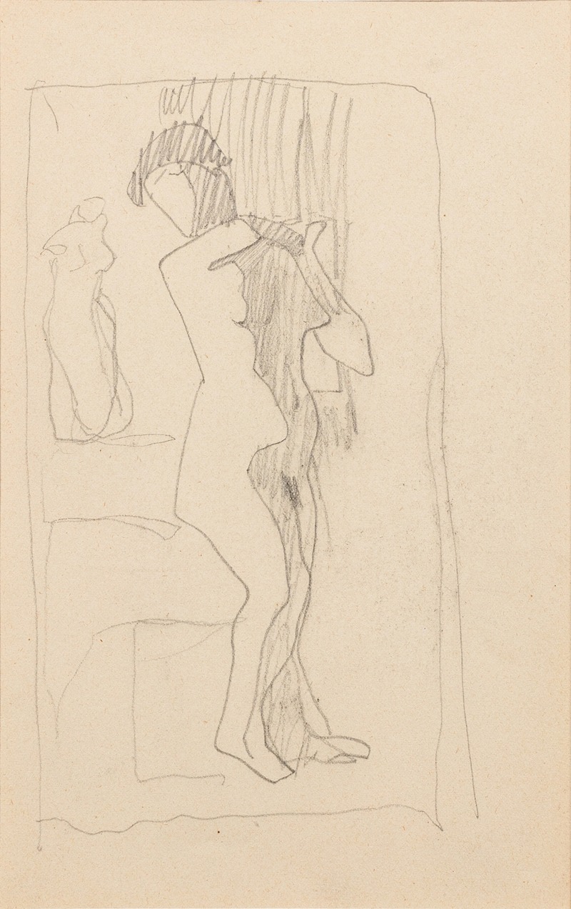 Amedeo Modigliani - Femme nue debout de trois quarts vers la droite