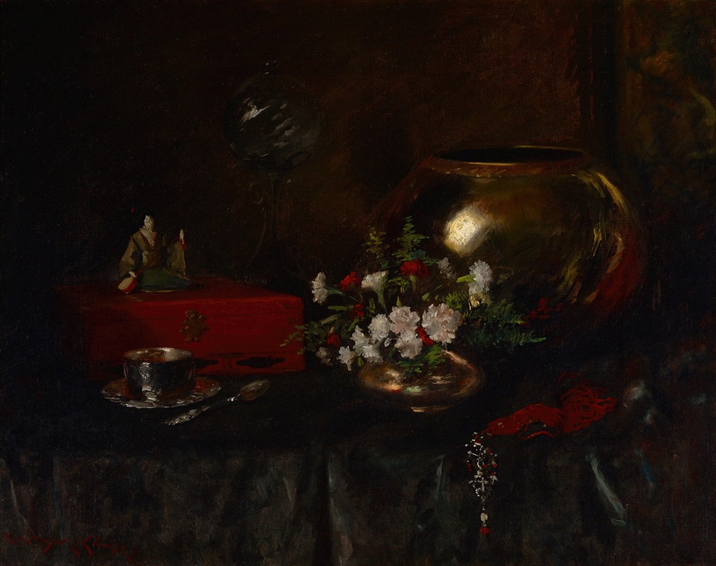 William Merritt Chase - Still Life (Brass Bowl)