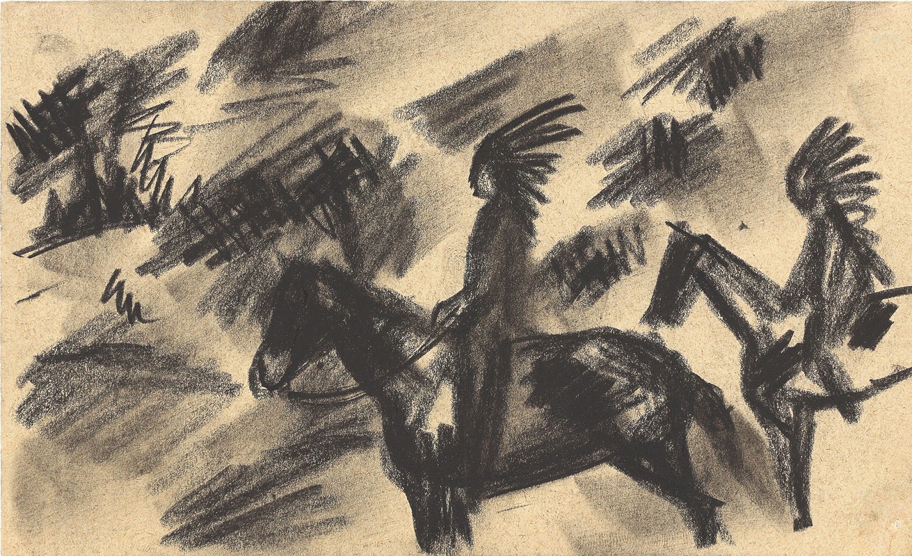 August Macke - Indianer zu Pferd