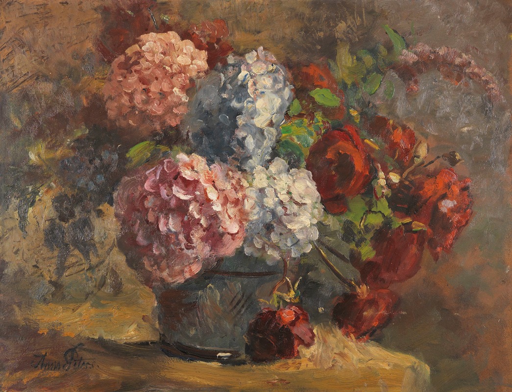 Anna Peters - Hortensien und Rosen