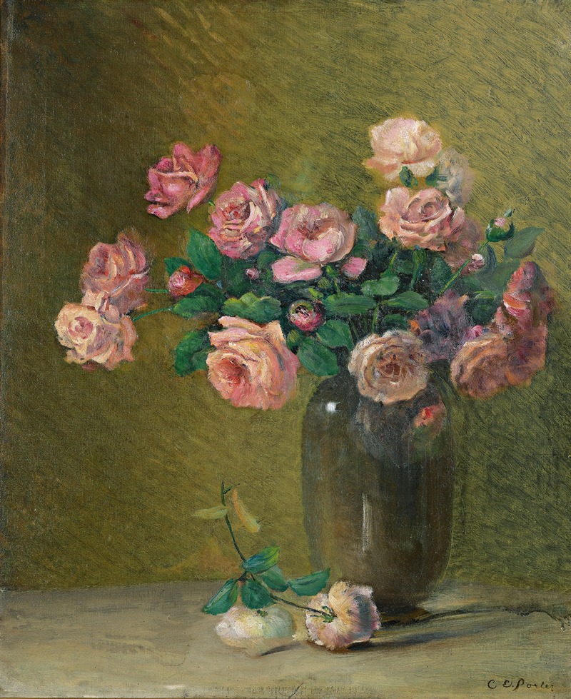 Charles Ethan Porter - Pink Roses On A Table