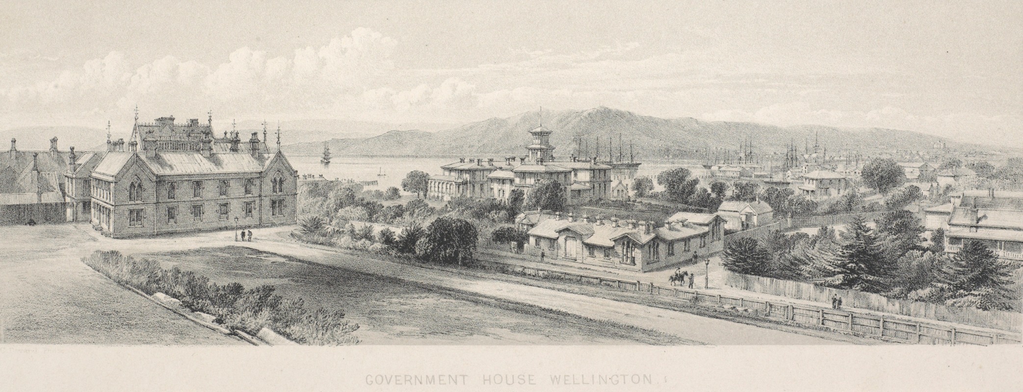 Charles Decimus Barraud - New Zealand Graphic and Descriptive. Plate 1. Government House, Wellington.