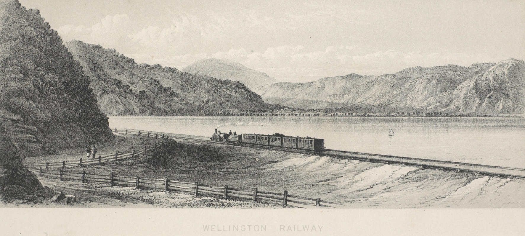 Charles Decimus Barraud - New Zealand Graphic and Descriptive. Plate I. Wellington Railway