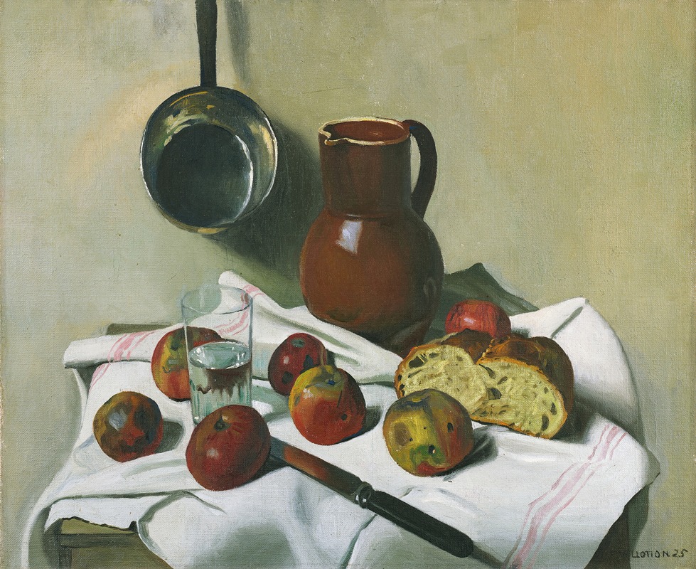 Félix Vallotton - Apples, Jug, Glass Of Water And Tin Pan