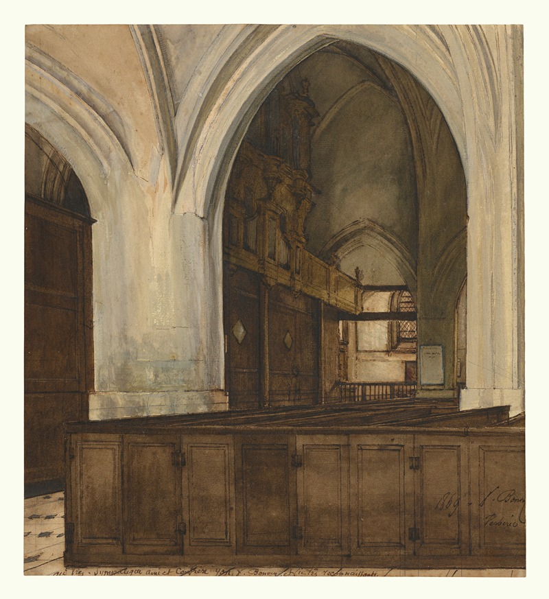 François Bonvin - Interior of Abbey of Aramont
