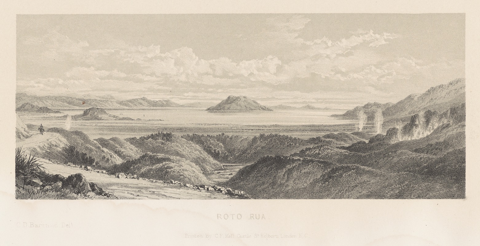 Charles Decimus Barraud - New Zealand Graphic and Descriptive. Plate III. Roto-rua