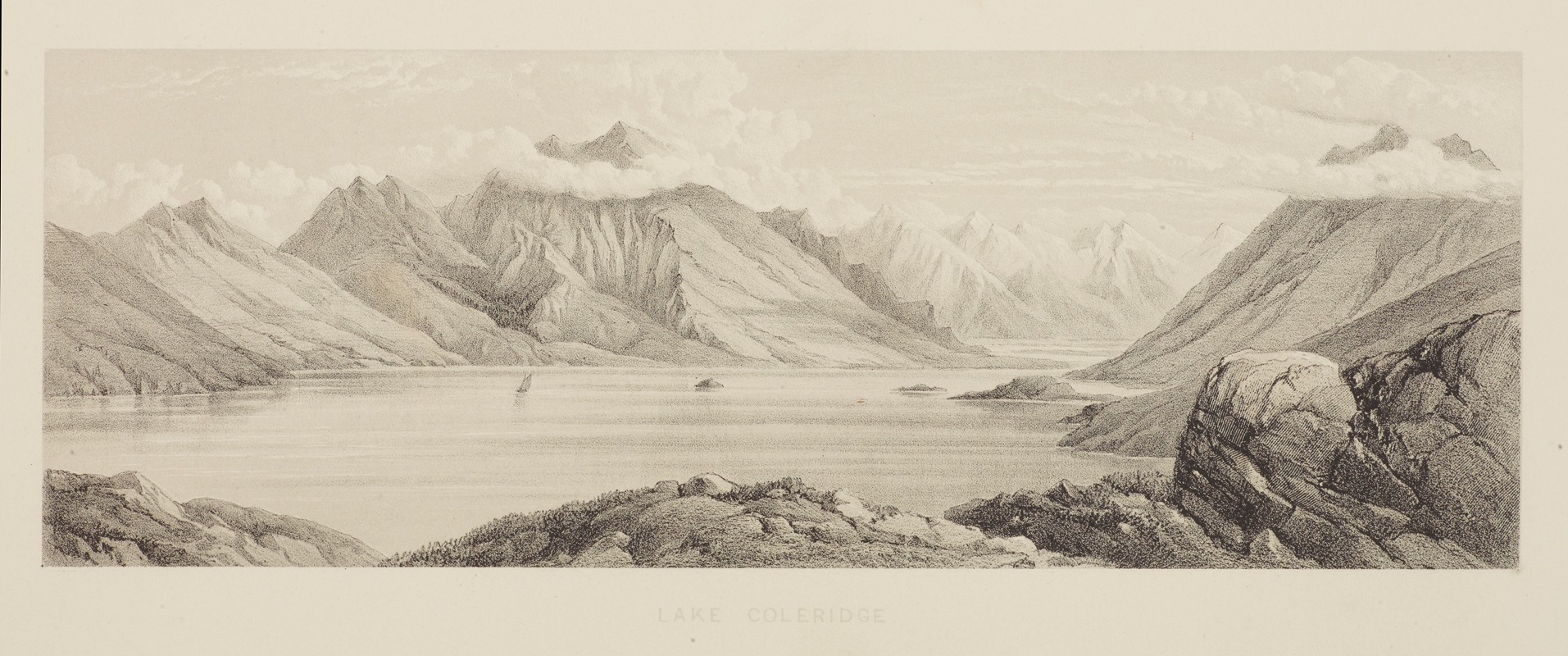 Charles Decimus Barraud - New Zealand Graphic and Descriptive. Plate IV. Lake Coleridge