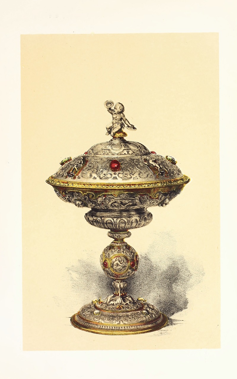 John Charles Robinson - Tazza, with Cover, in Silver set with Jewels