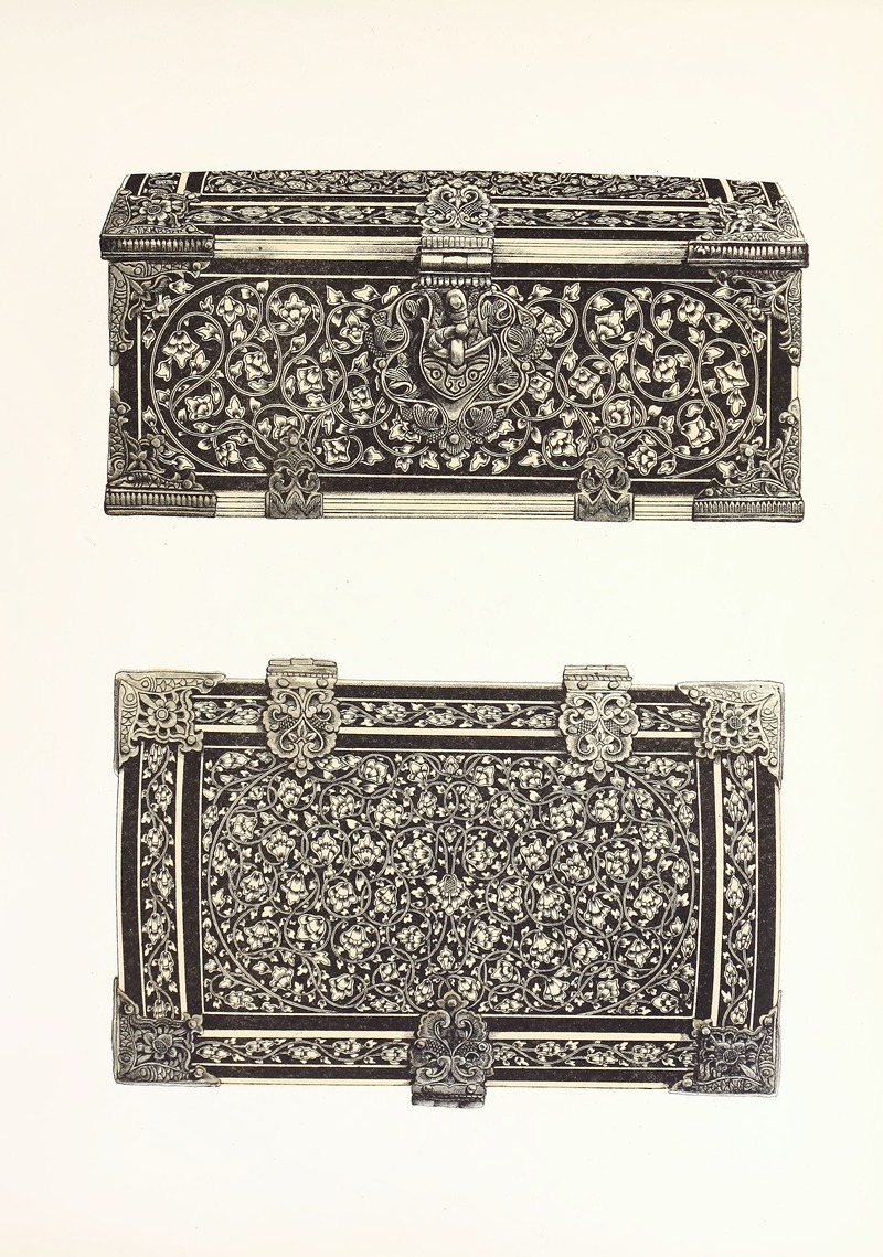 John Charles Robinson - Toilet-Box in Ebony, inlaid with Ivory, and mounted with Silver, Oriental Work