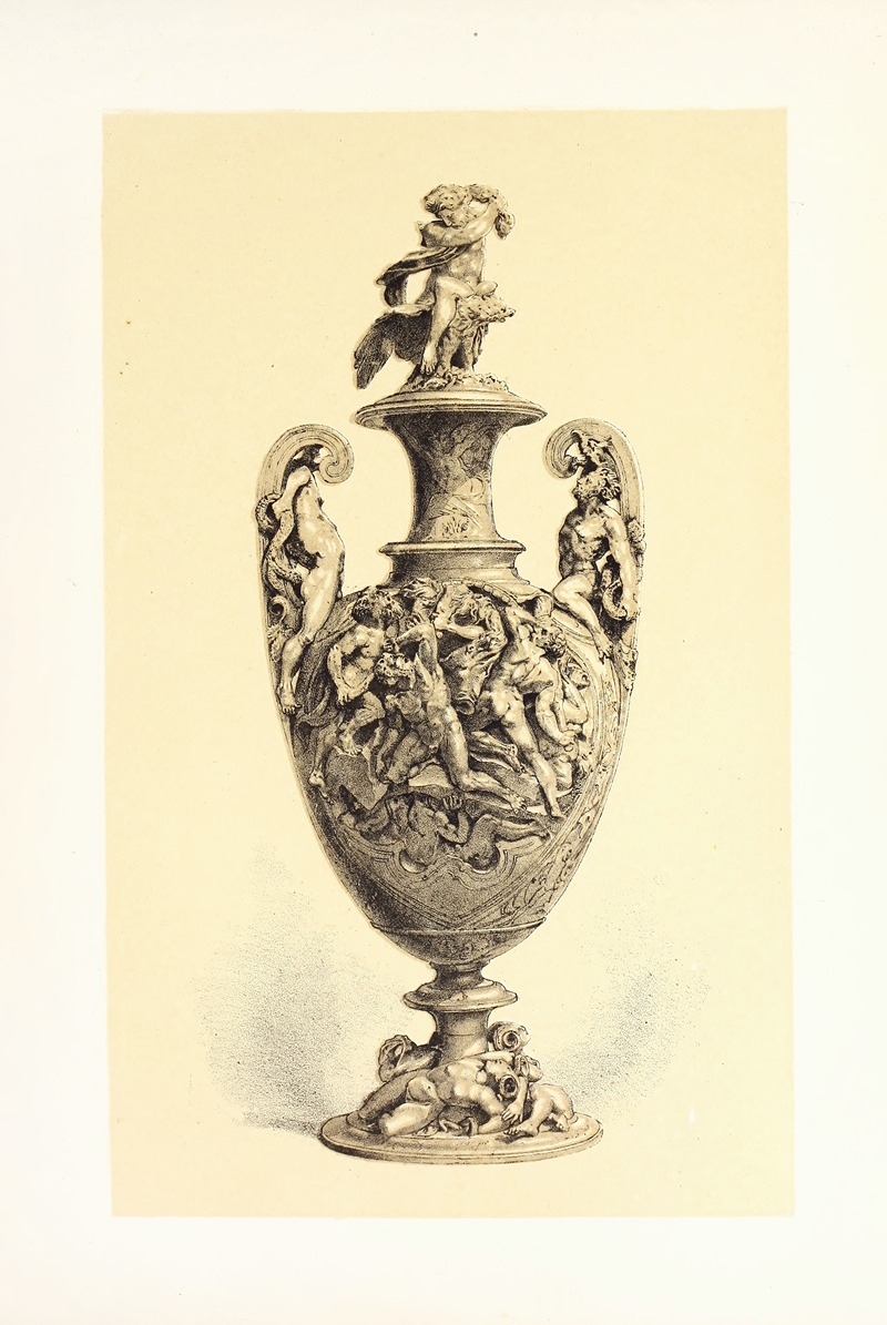 John Charles Robinson - Vase in Silver Repoussé Work, the subject representing Jupiter Warring with the Titans