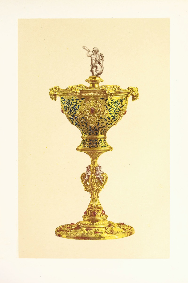 John Charles Robinson - Vase or Hanap with Cover, in Silver Gilt, Enamelled and Set with Jewels