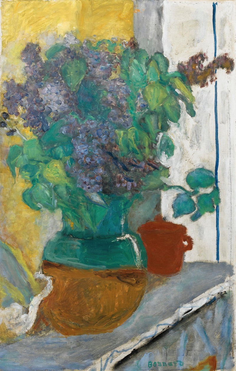 Pierre Bonnard - Lilas Mauve Dans Un Vase De Terre Jaune Et Vert