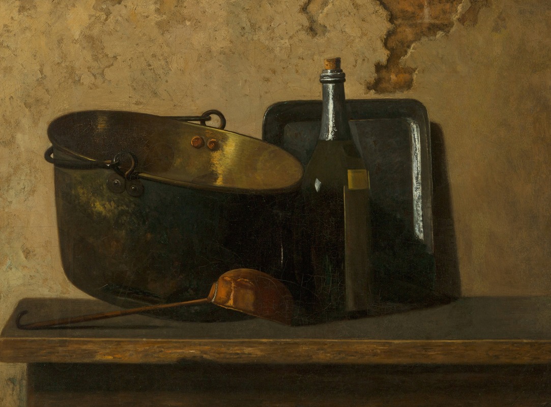 John Frederick Peto - Wine and Brass Stewing Kettle (Preparation of French Potage)