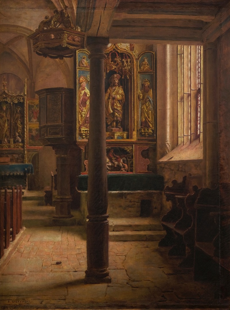 Aleksander Gierymski - Interior of St Wolfgang’s Church in Rothenburg
