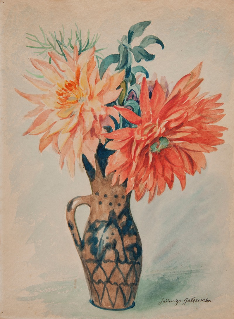 Jadwiga Gałęzowska - Asters in a vase