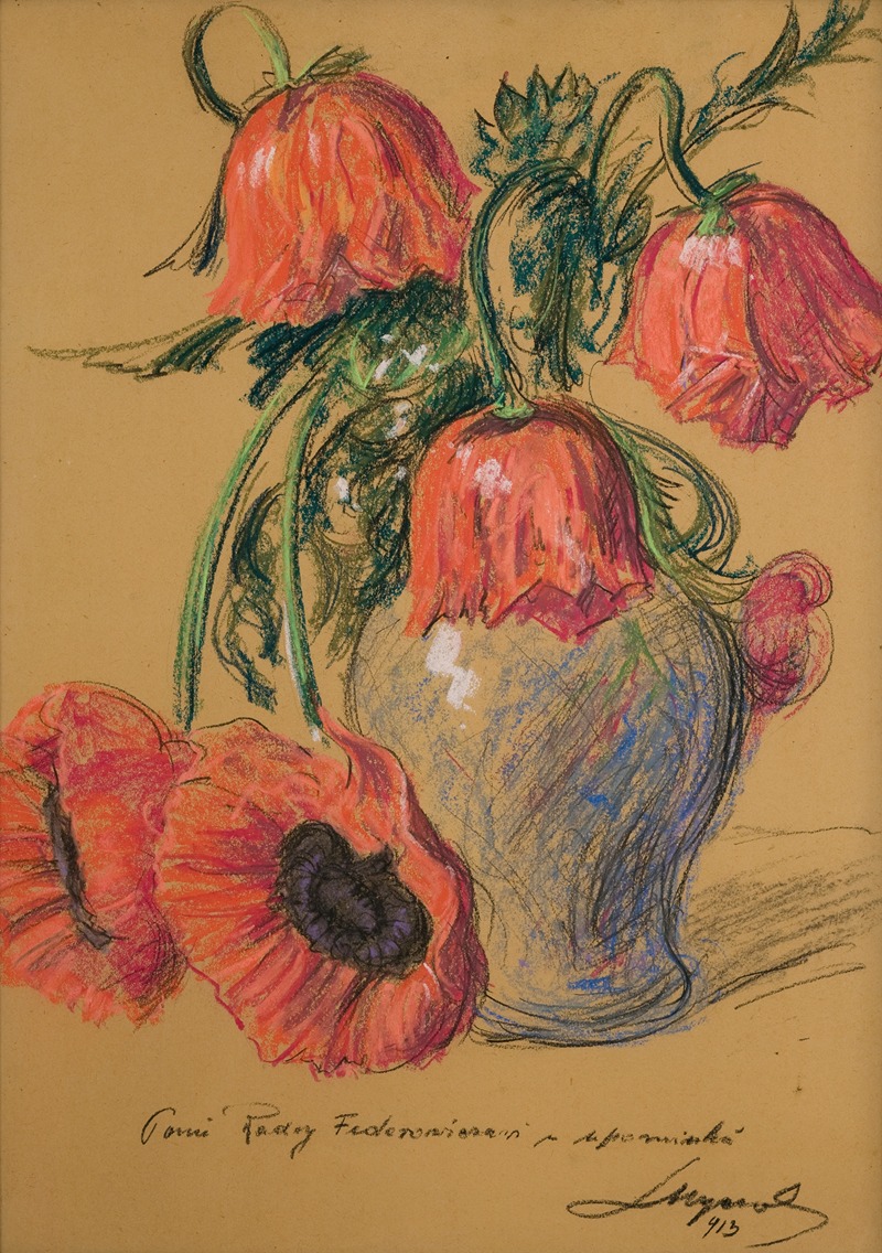Leon Wyczółkowski - Poppies in a vase
