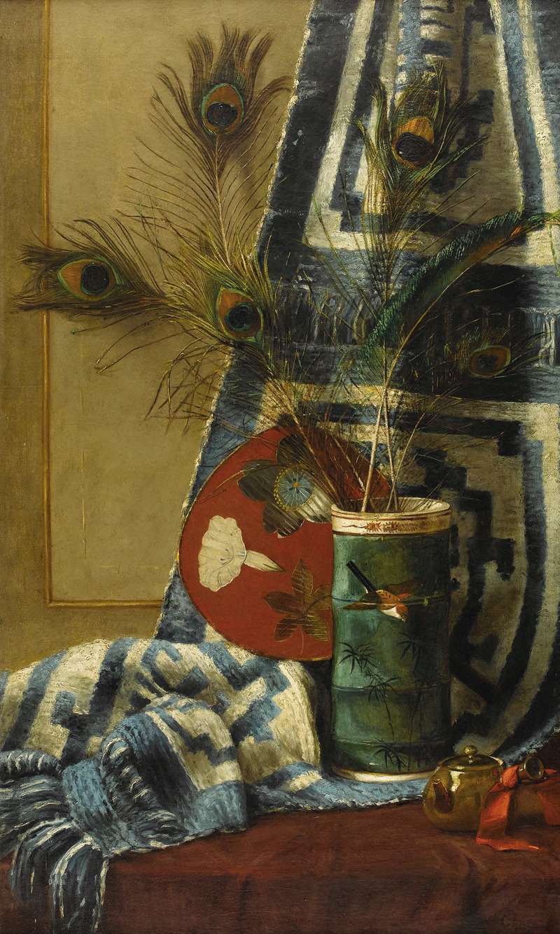 Manner Of William Merritt Chase - Still Life with Peacock Feathers