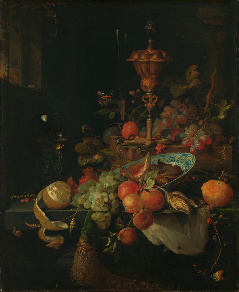 Abraham Mignon - Still Life with Fruit and a Beaker on a Cock’s Foot