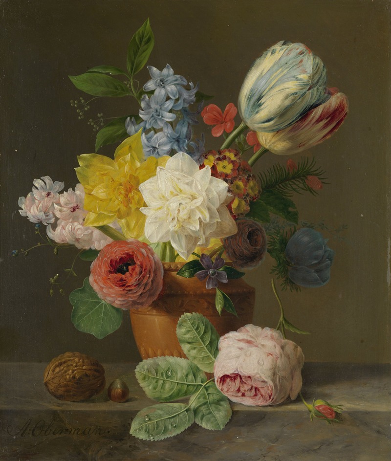 Anthony Oberman - Still Life with Flowers and Nuts