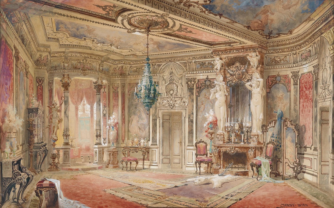 Georg Janny - Salon im Makartstil