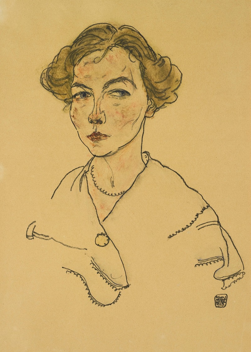 Egon Schiele - Portrait of a Woman (Lilly Steiner)