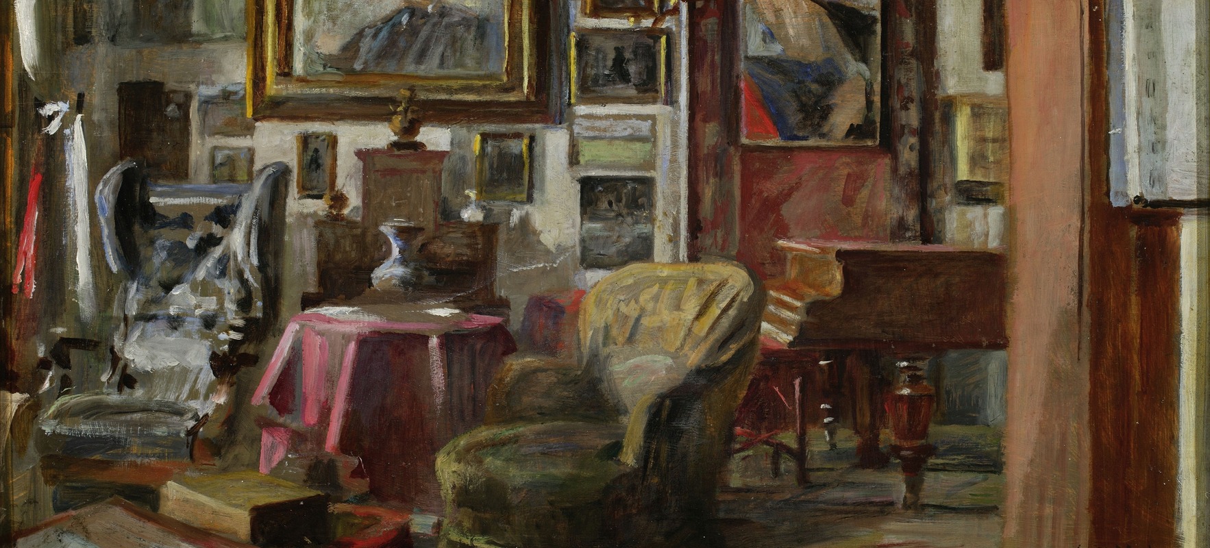Living-room interior in Lusławice by Jacek Malczewski - Artvee