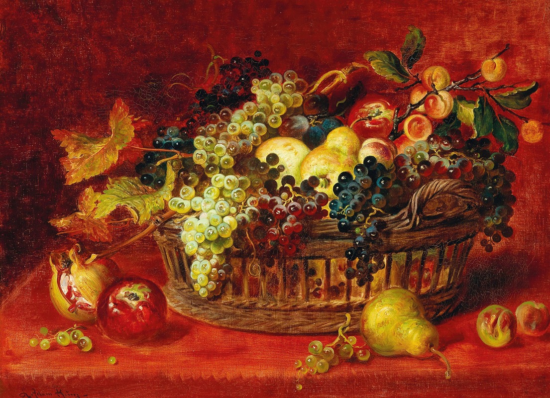 Ludwig Adam Kunz - Still Life with Basket of Fruit