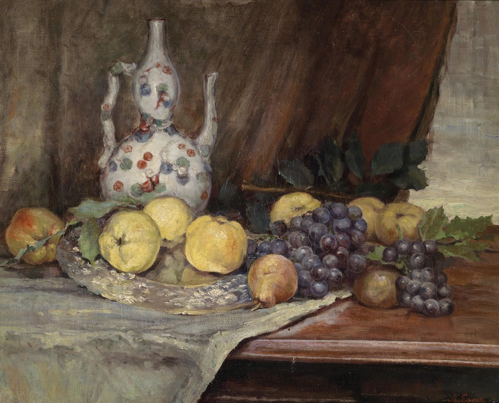 Marie Egner - Früchtestillleben mit Kanne