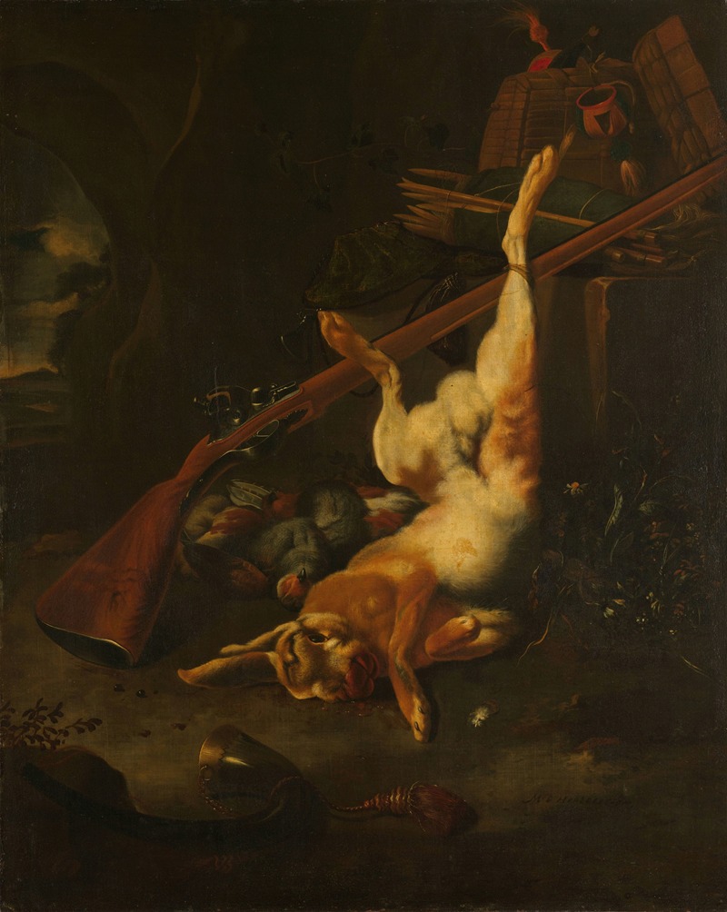 Melchior d'Hondecoeter - A Hunter’s Bag, with Dead Hare