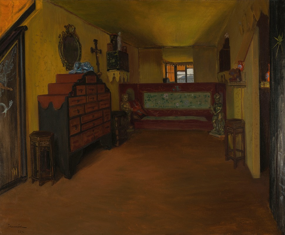 Pierre Georges Jeanniot - La chambre à coucher de Victor Hugo à Hauteville House