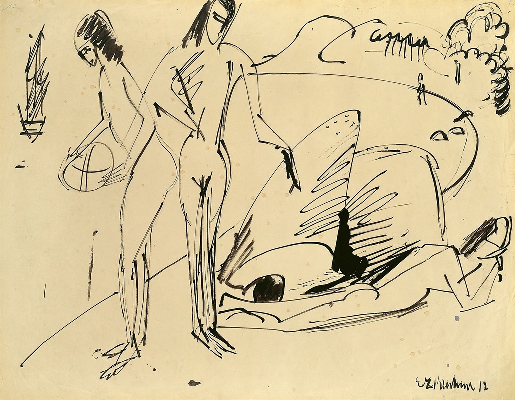 Ernst Ludwig Kirchner - Badende am Strand von Fehmarn