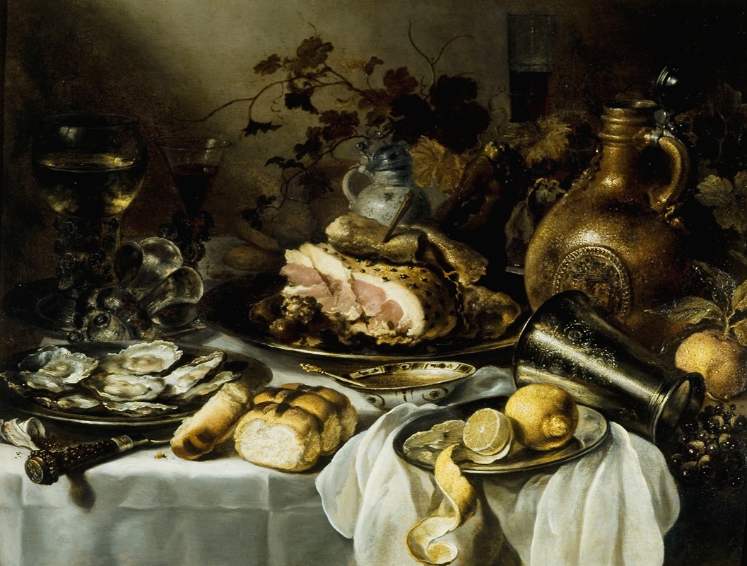 Pieter Claesz - Still life with ham