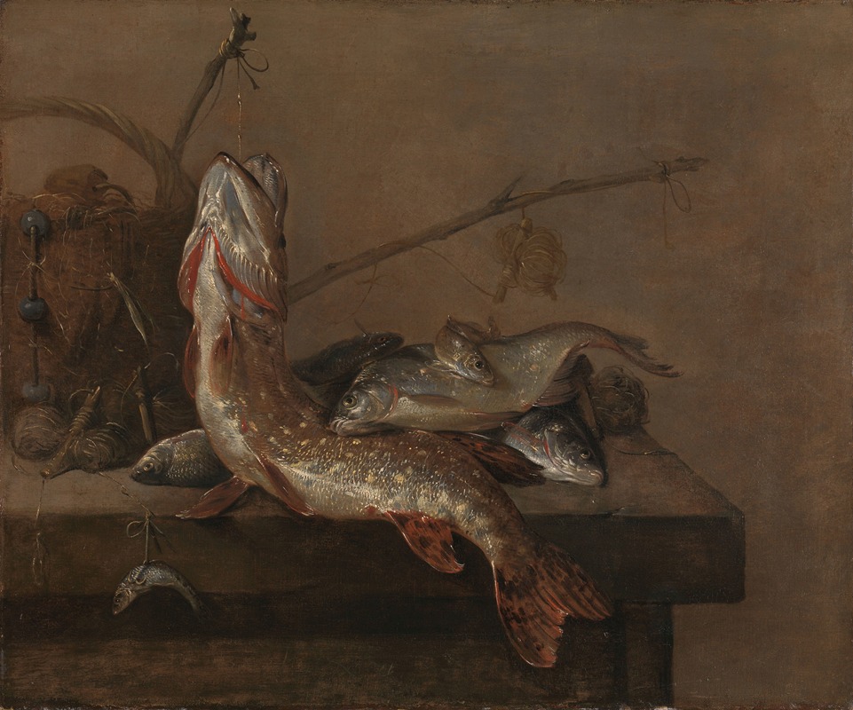 Pieter van Noort - Still life with fish