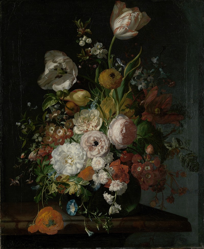 Rachel Ruysch - Still Life with Flowers in a Glass Vase
