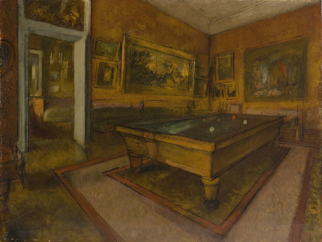 Edgar Degas - Billiard Room at Ménil-Hubert