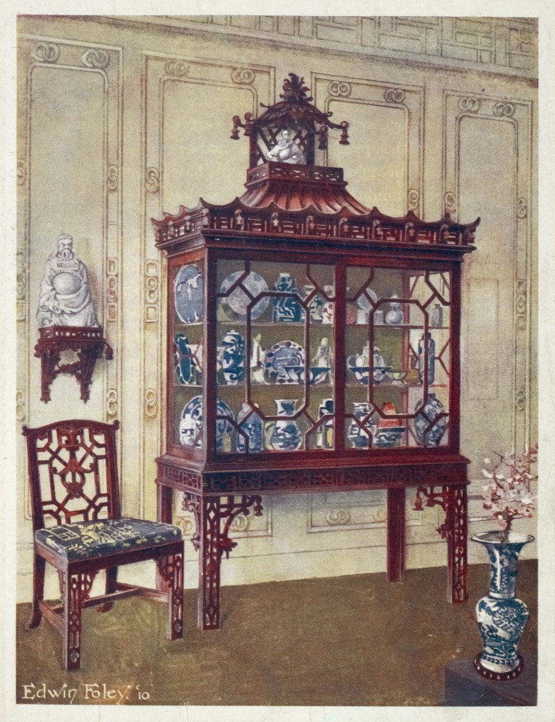 Edwin Foley - Carved China case in Chippendale’s Chinese manner