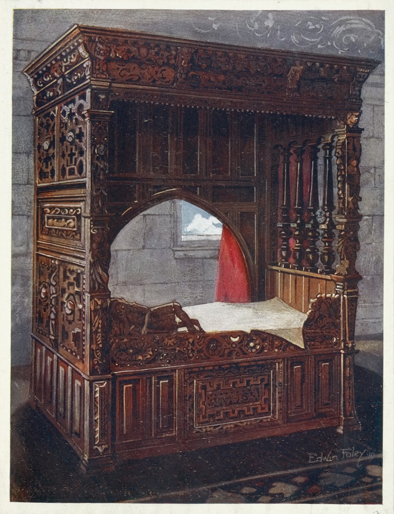 Edwin Foley - Carved oak bedstead of Jeanne D’Albret, dated 1562