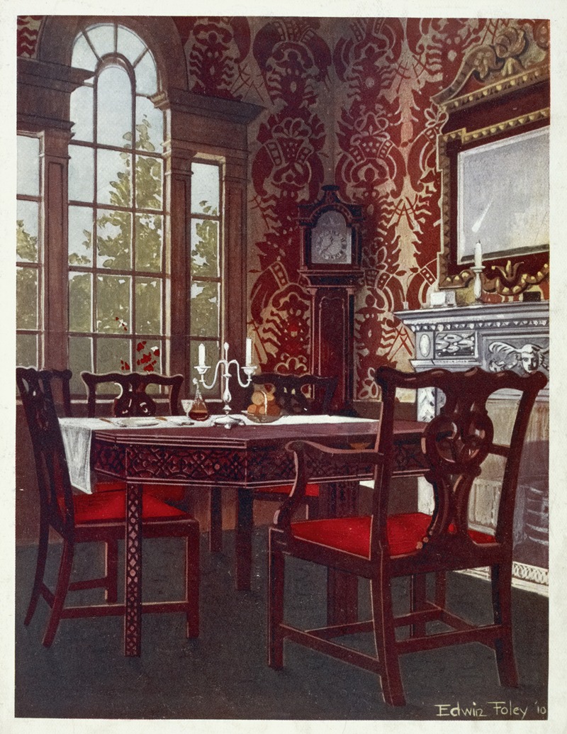 Edwin Foley - Mahogany divisible dining-tables, dining room splat-back chairs