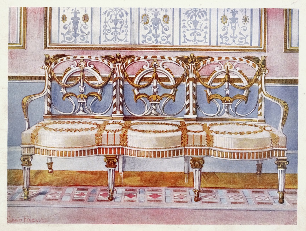 Edwin Foley - White gilt and painted settee