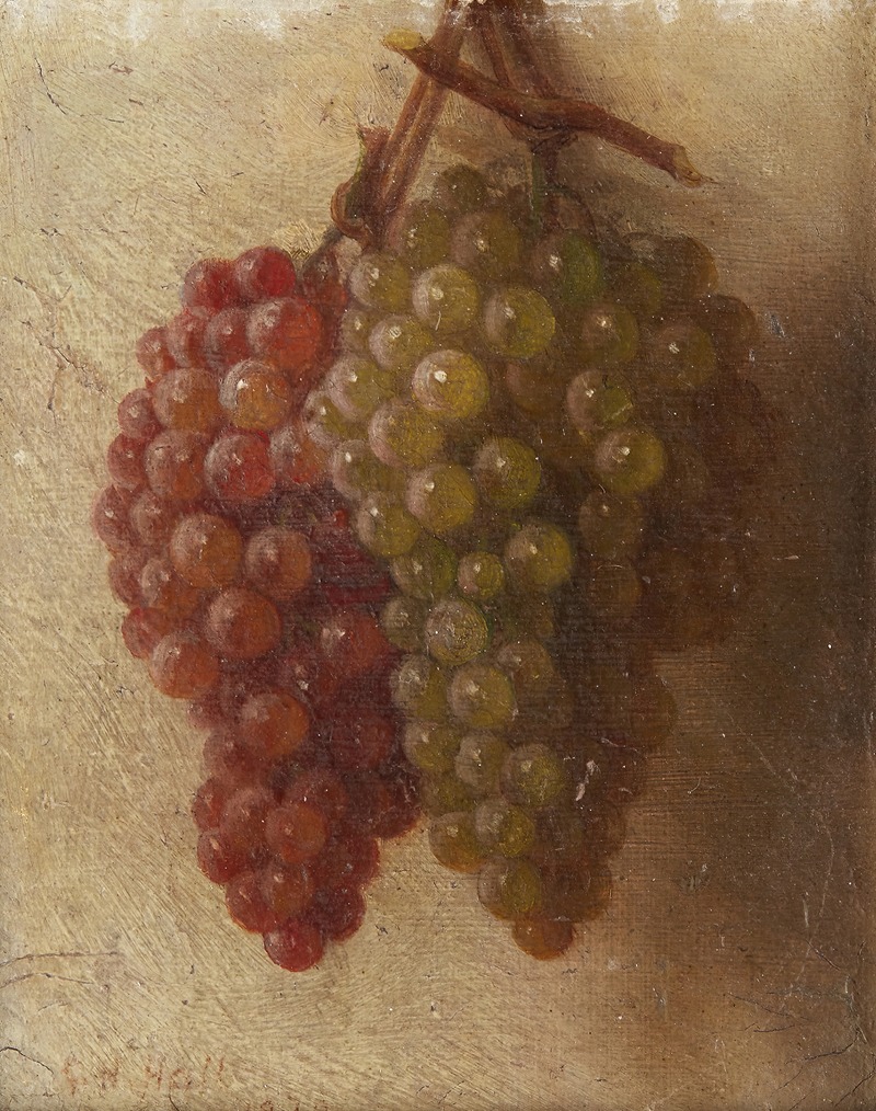 George Henry Hall - Still Life with Hanging Grapes