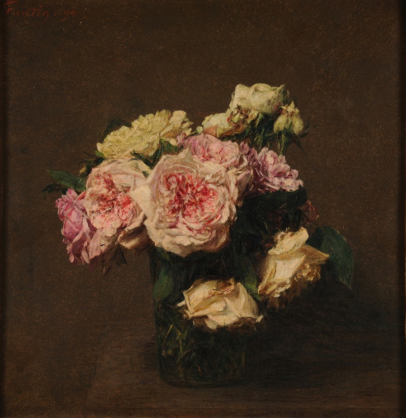 Henri Fantin-Latour - Roses dans un vase de cristal